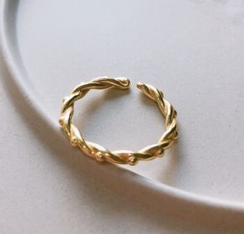 14 K Gold Chain Link Ring Set, 3 of 6