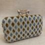 Gold Silver Beaded Pearl Handcrafted Clutch Bag, thumbnail 1 of 4