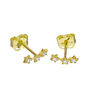 9ct Solid Gold Trio Cz Star Climber Helix Stud Earrings, thumbnail 3 of 4