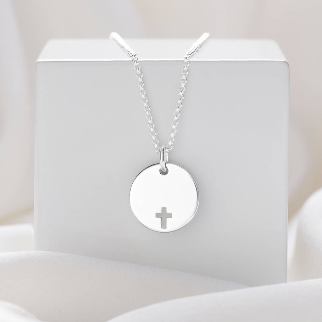 Sterling Silver First Communion Mini Cross Necklace – Christening Or First Holy Communion Gift, 1 of 4