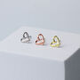 Sterling Silver Simple Heart Outline Stud Earrings, thumbnail 1 of 8