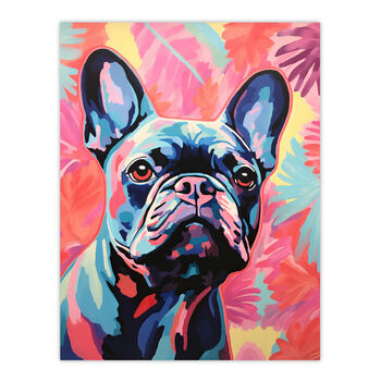 The Pastel Pooch French Bulldog Neon Fun Wall Art Print, 6 of 6