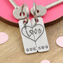Couples Gift Love Heart Pair Of Personalised Keyrings, thumbnail 1 of 5