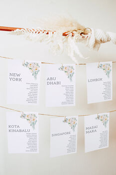 Wedding Seating Plan Cards White Floral, 5 of 7