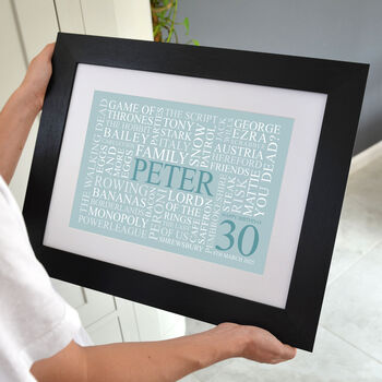 Personalised 30th Birthday Word Art Print, 4 of 12