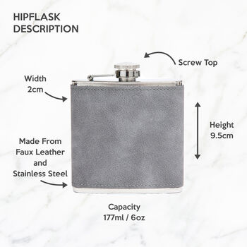 Personalised Name Hip Flask For Men, 11 of 12