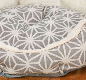 Grey Cosy Scalloped Pet Bed, 6 of 7