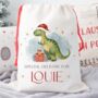 Personalised Dinosaur Christmas Sack, thumbnail 1 of 2
