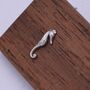 Tiny Seahorse Fish Stud Earrings In Sterling Silver, thumbnail 3 of 12