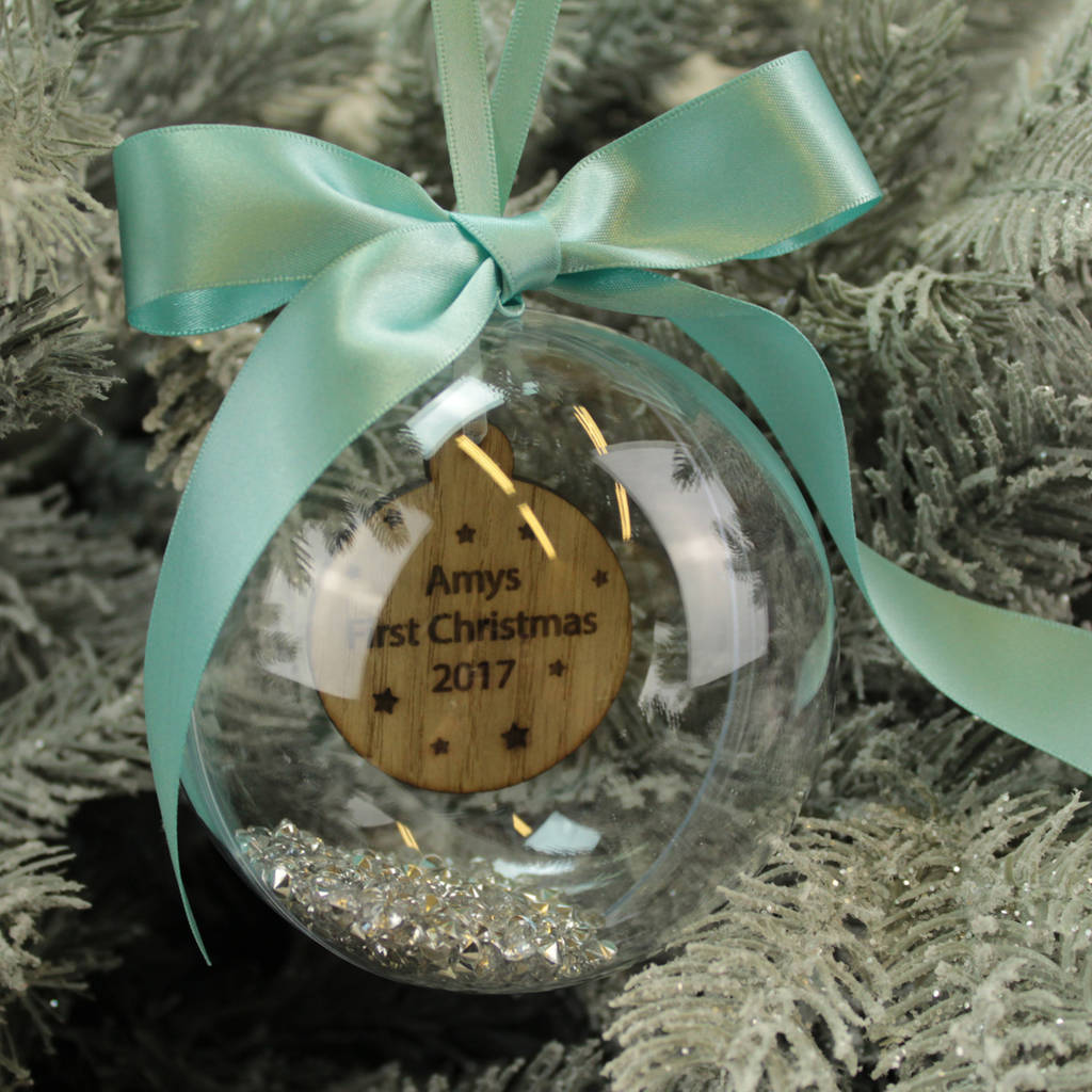 Personalised Baby S First Christmas Bauble Decoration By Dreams To