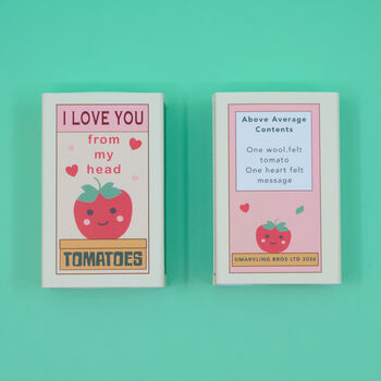 Wool Felt Tomato With Love Message In A Matchbox, 3 of 4