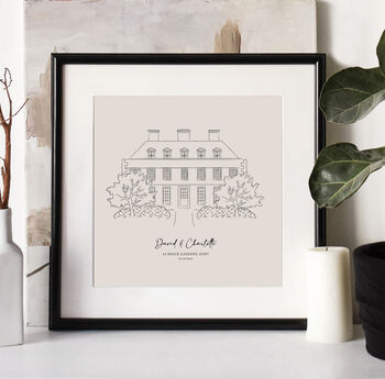 New Home Housewarming Gift Custom Hand Drawn House Sketch, 2 of 8