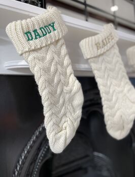 Personalised Embroidered Knitted Christmas Stocking, 4 of 12