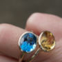 Blue Topaz Stacking Ring In 9ct Yellow Gold, thumbnail 4 of 5