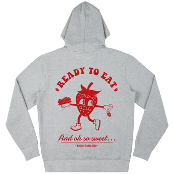 Ready To Eat Strawberry Unisex Graphic Hoodie In Grey, 5 of 6