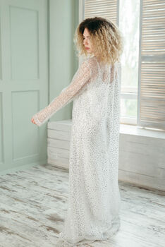 Silver Sequined Kimono | Sparkly Wedding Dress Cover, 10 of 12