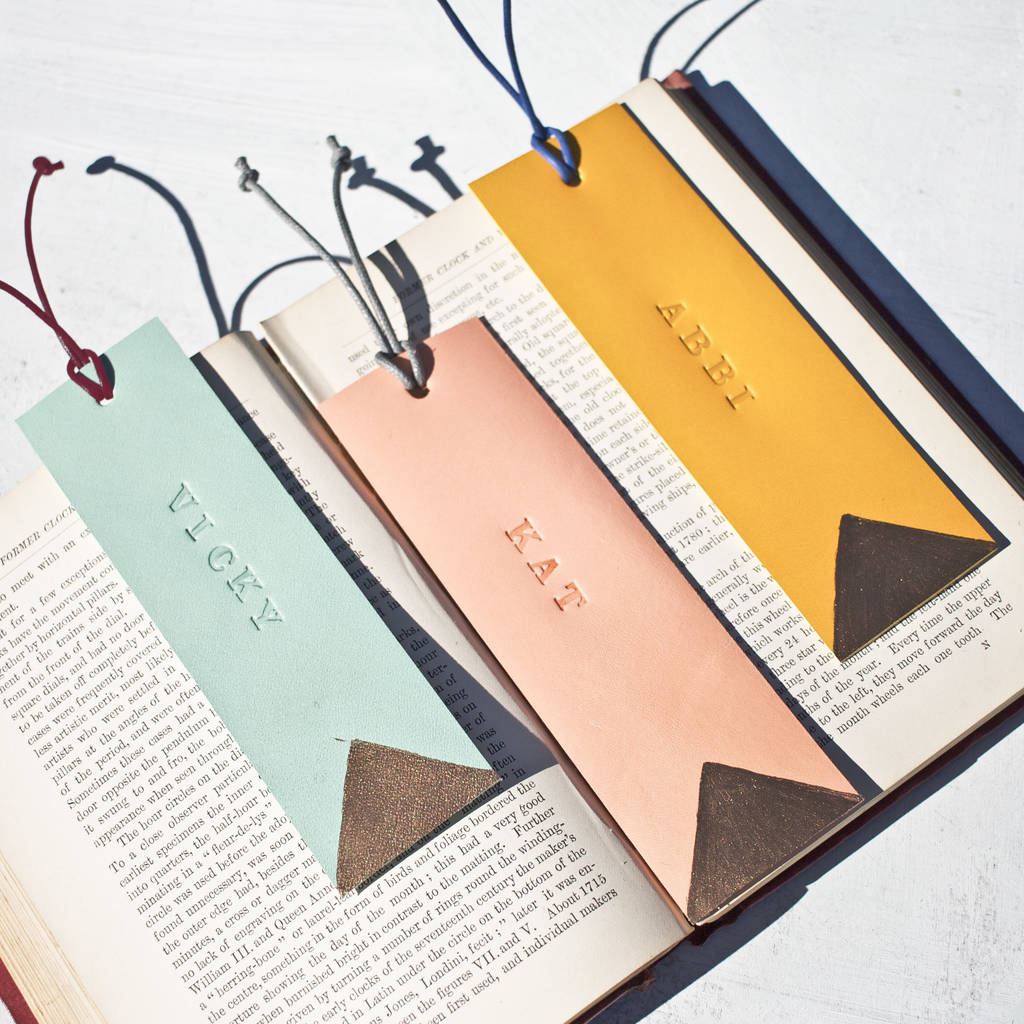 leather personalised book mark by swag and tassel | notonthehighstreet.com