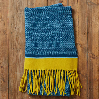 Knitted Fair Isle Blanket Wrap Ladies Scarf, 7 of 12