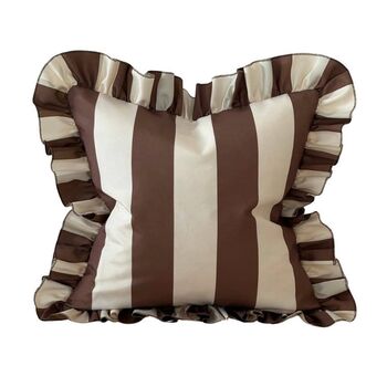 Outdoor Ruffle Striped Cushion, 3 of 6