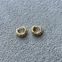 Gold Plated Micro Huggie Hammered Hoop Earring For Men, thumbnail 10 of 12