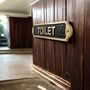 Traditional Brass Toilet Door Plaque With Black Finish, thumbnail 3 of 7