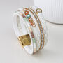 Gold Plated White Multistrand Bracelet With Warm Earthy Pastel Crystals, thumbnail 3 of 6
