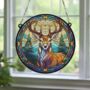 Stag Stained Glass Effect Suncatcher Design Two, thumbnail 2 of 6