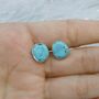 Turquoise Sterling Silver Stud Earrings, thumbnail 6 of 7