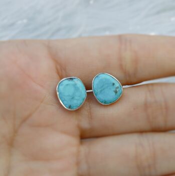 Turquoise Sterling Silver Stud Earrings, 6 of 7