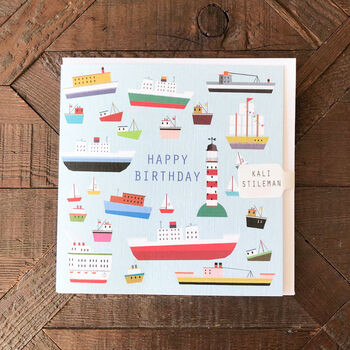 Boats Happy Birthday Card, 3 of 5