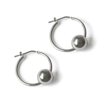 Sterling Silver Hoop And Ball Earring Choice Of Colour, 4 of 5
