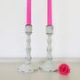 Pair Of Antique Hand Painted Candlesticks ~ Ten, thumbnail 1 of 6