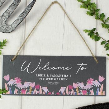 Personalised Wild Flower Hanging Slate Plaque, 4 of 4