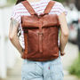 Rolltop Leather Backpack, thumbnail 4 of 8