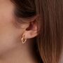 Creole 9ct Gold Croissant Hoop Earrings, thumbnail 2 of 5