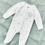 Personalised Our 1st Father's Day Blue Star Sleepsuit, thumbnail 1 of 3