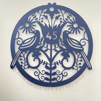 Personalised 45th Sapphire Anniversary Framed Paper Cut, 4 of 12