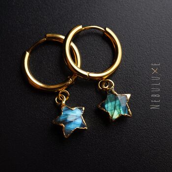 Labradorite Hoop Earrings, 4 of 10