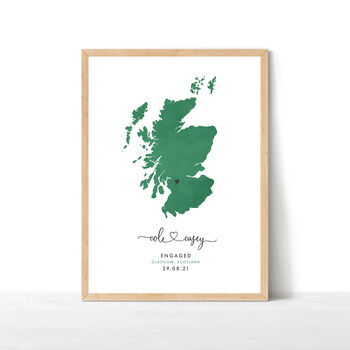 Personalised Scotland Engagement Map Print, 5 of 10