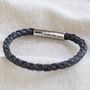 Men's Personalised Rough Braided Leather Bracelet, thumbnail 10 of 12