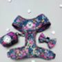 Candy Floral Dog Harness Lead Collar Waste Bag Set Bundle, thumbnail 2 of 11