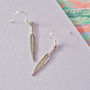 Feather Drop Earrings, thumbnail 1 of 3