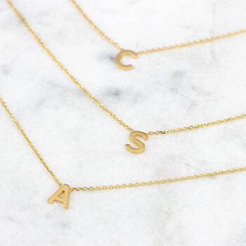 9ct Gold Mini Initial Necklace, 2 of 10