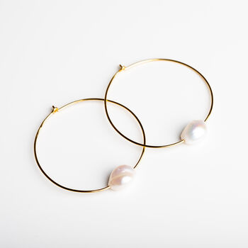 Through The Pearl Hoop Earrings, 5 of 7