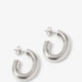 Women's Thick Silver Oval Hoop Earrings, thumbnail 4 of 6