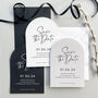 Reine Monochrome Arch Wedding Save The Date Cards, thumbnail 1 of 4