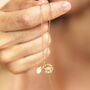 Personalised Birth Flower And Bail Birthstone Pendant Necklace In Gold Plating, thumbnail 1 of 7