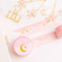 Pink Dreams Gold Foil Moon Washi Tape, thumbnail 1 of 3