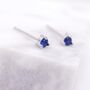 Sterling Silver Extra Tiny Sapphire Blue Crystal Cz Stud Earrings, thumbnail 5 of 12