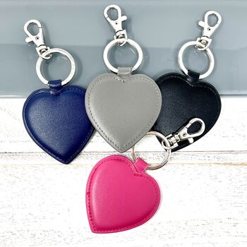 Personalised Faux Leather Heart Keyring, 3 of 5